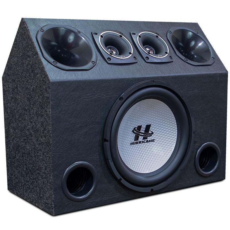 Caixa Trio Igrejinha Som Automotivo Sub 12 Hurricane 600w - Caixa